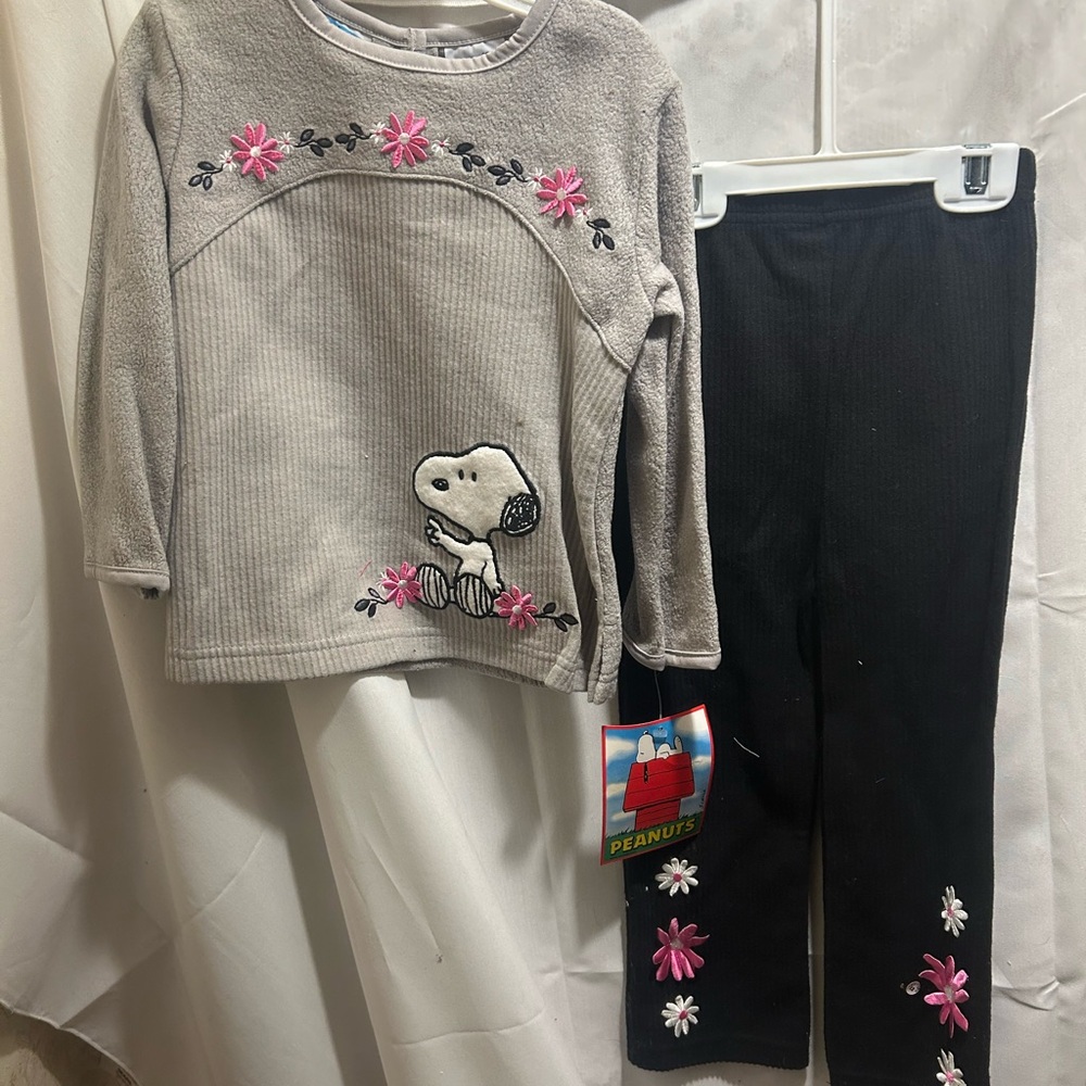 NWT Sz 3t/4t snoopy gray Pantset